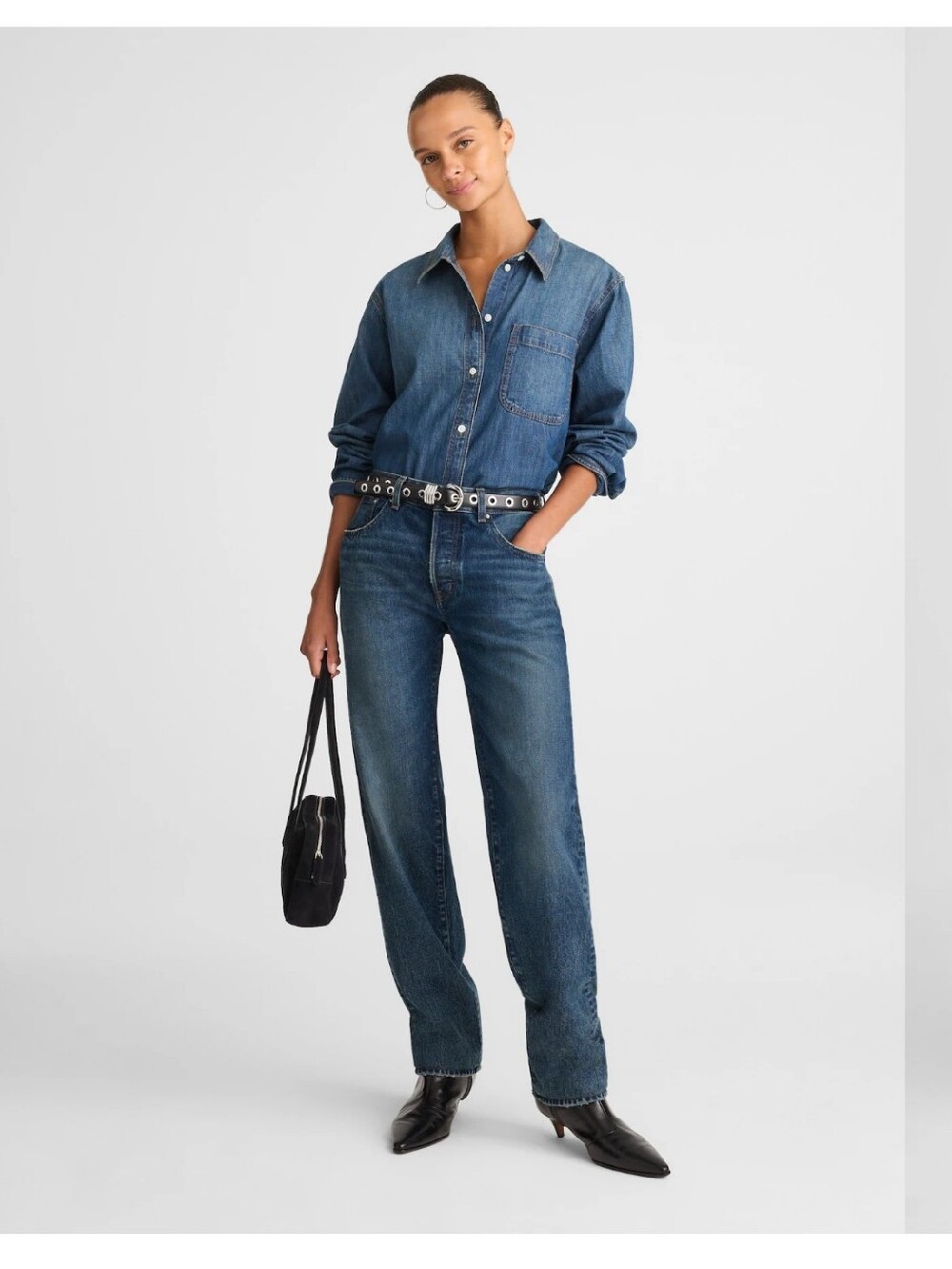 Madewell Women's 9½ Rise, Medium- Dark Indigo Wash, Straight Jeans